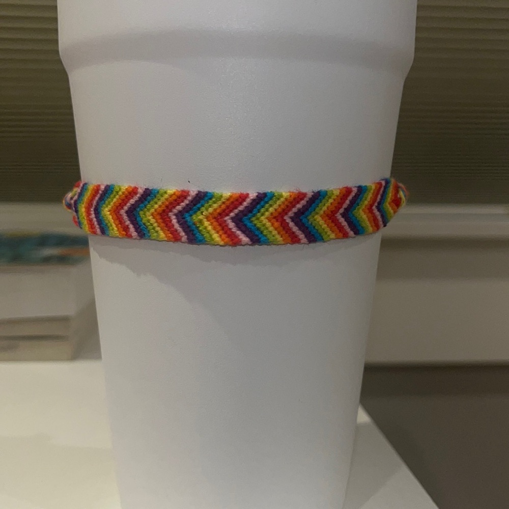 adjustable rainbow thread bracelet
